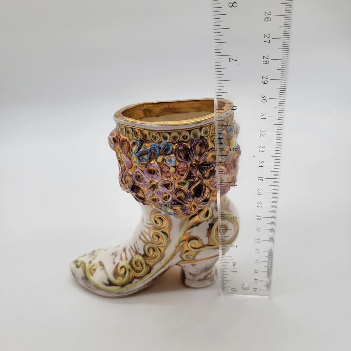 1970 Victorian Boot Vase Signed