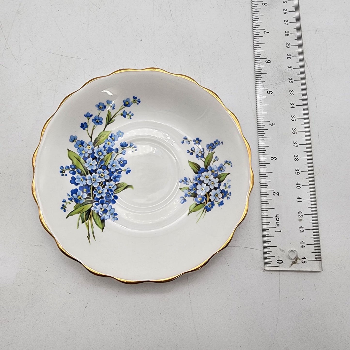 Vintage Rosina Bone China Forget-Me-Not Tea Cup & Saucer Set England