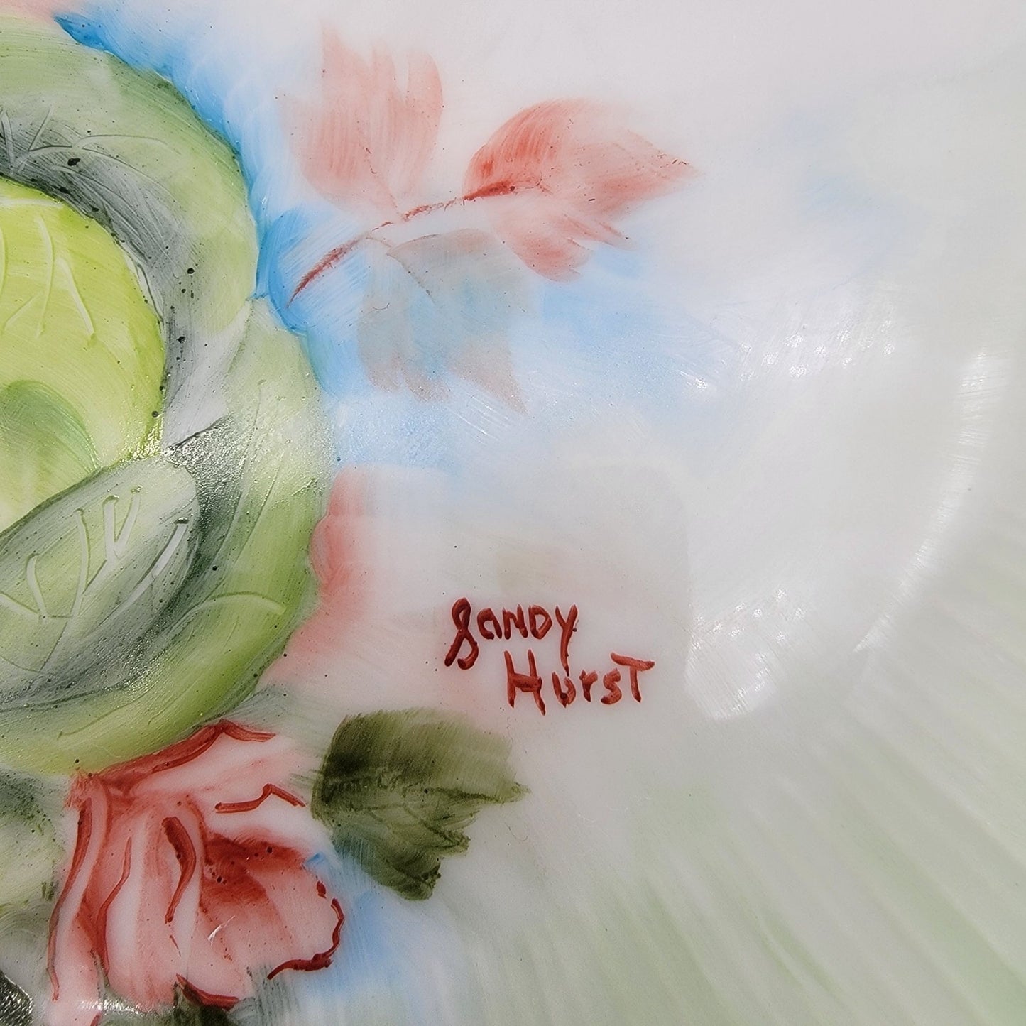 A Cabbage Is Not A Rose Hand-Painted Vintage Signed Porcelain Plate