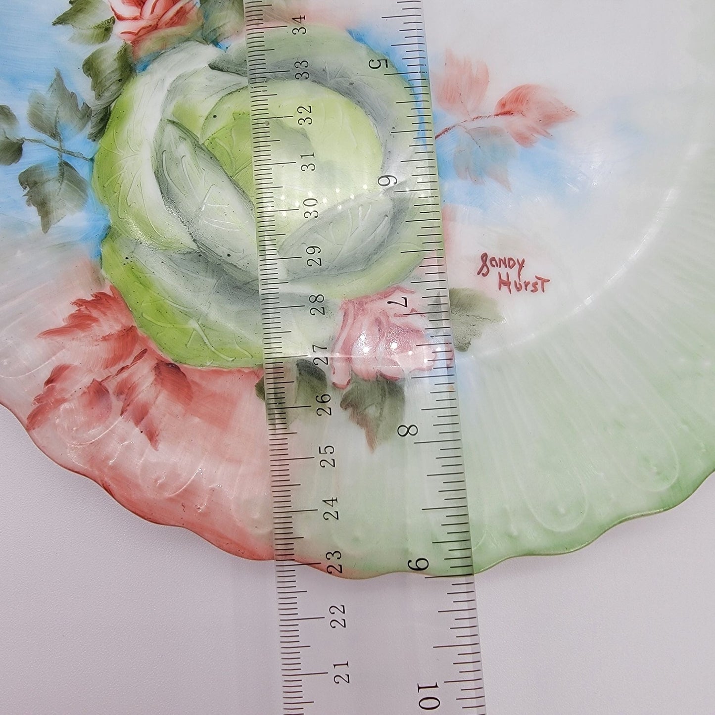 A Cabbage Is Not A Rose Hand-Painted Vintage Signed Porcelain Plate