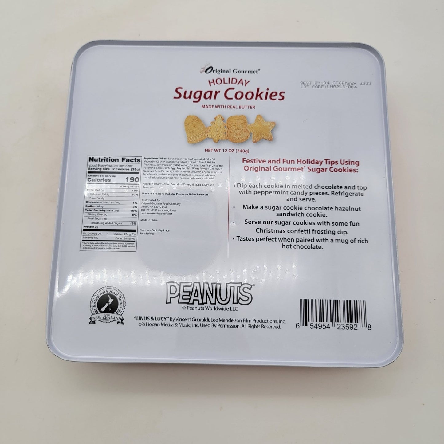 Charlie Brown Christmas Metal Tin Box Music & Lights Collectible