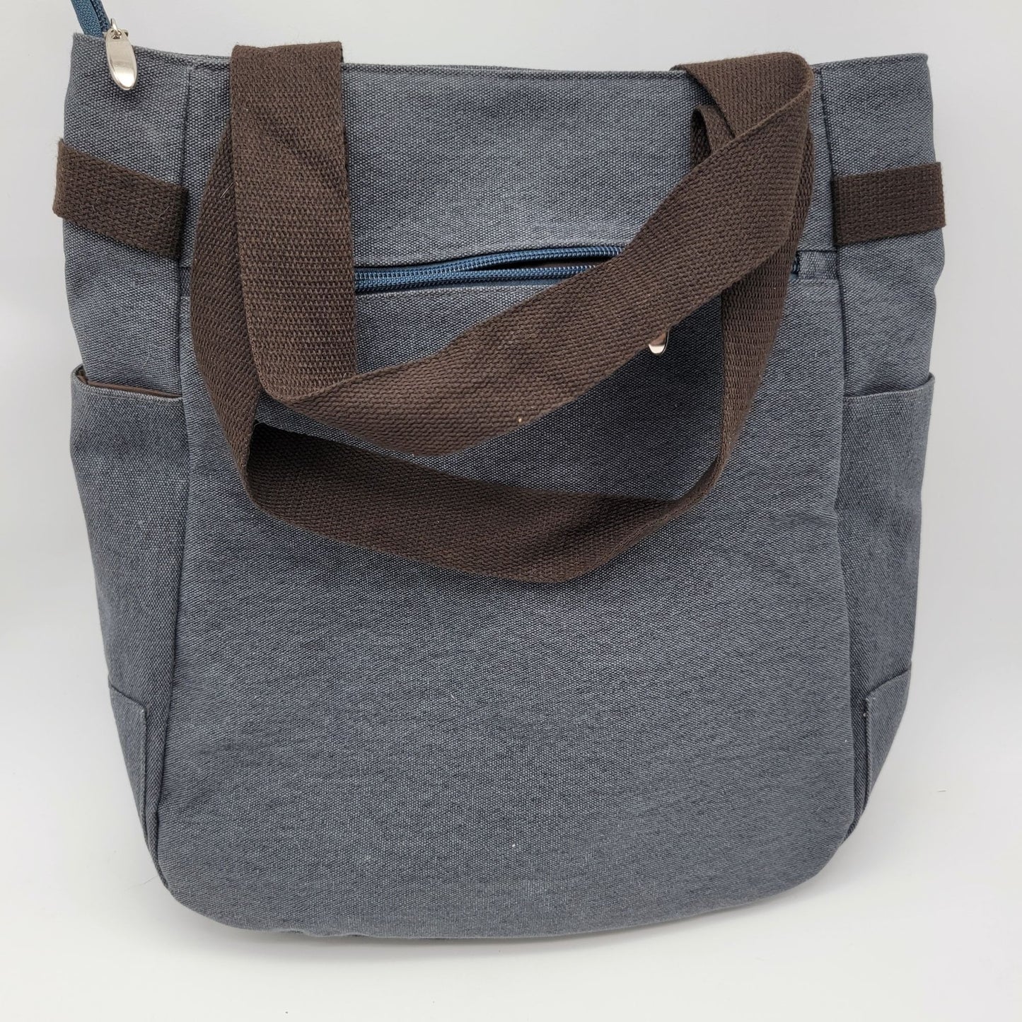 Kaukko Cat Design Canvas Tote Bag With Embroidered Cats Accent