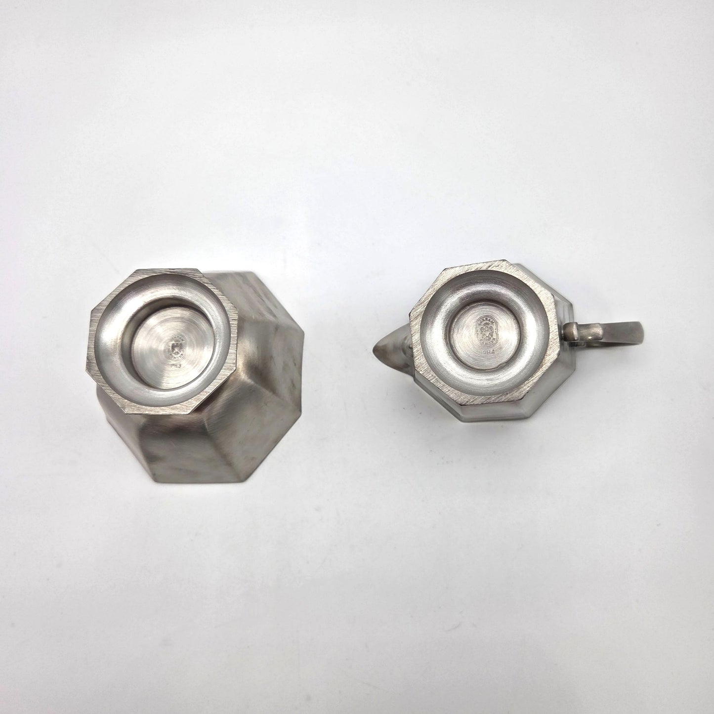 Vintage Gorham Pewter Octette Creamer & Sugar Set