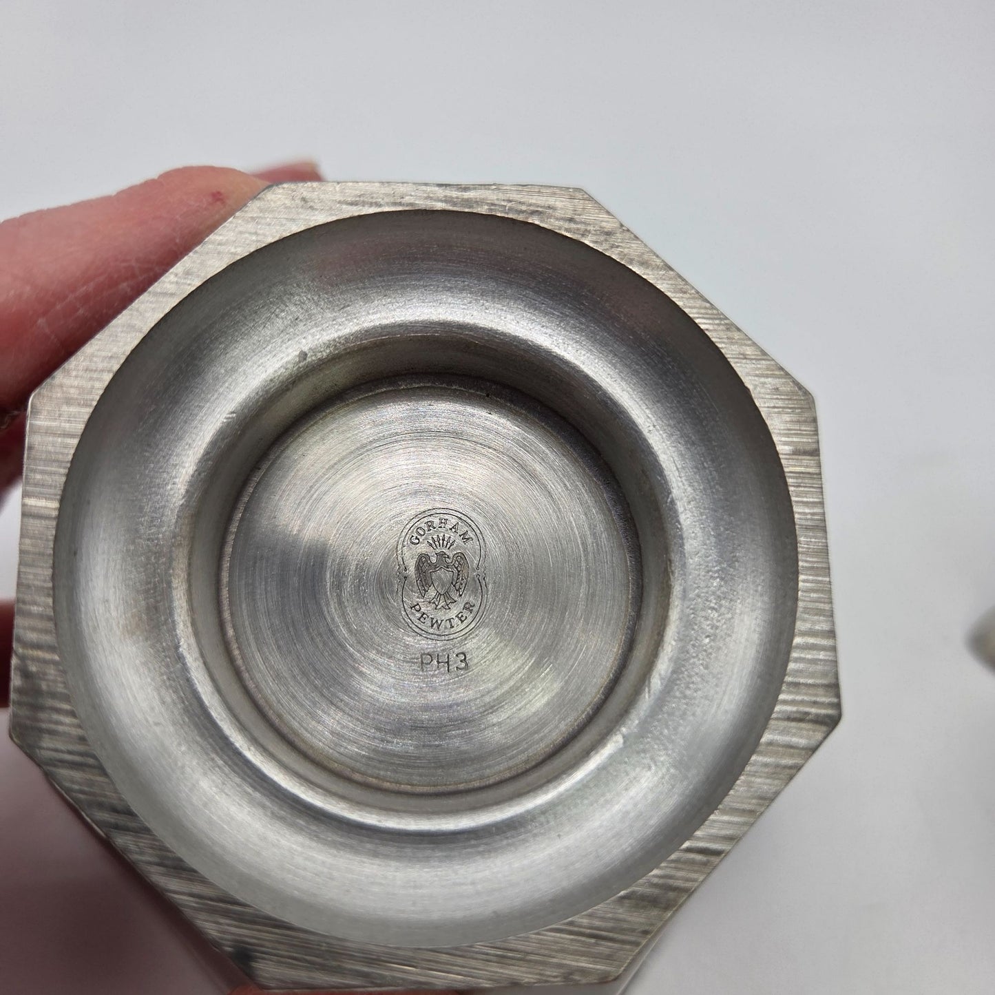 Vintage Gorham Pewter Octette Creamer & Sugar Set