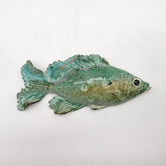 1990's Megan Morrissey Studio Raku Pottery Fish Wall Hanging Sculpture