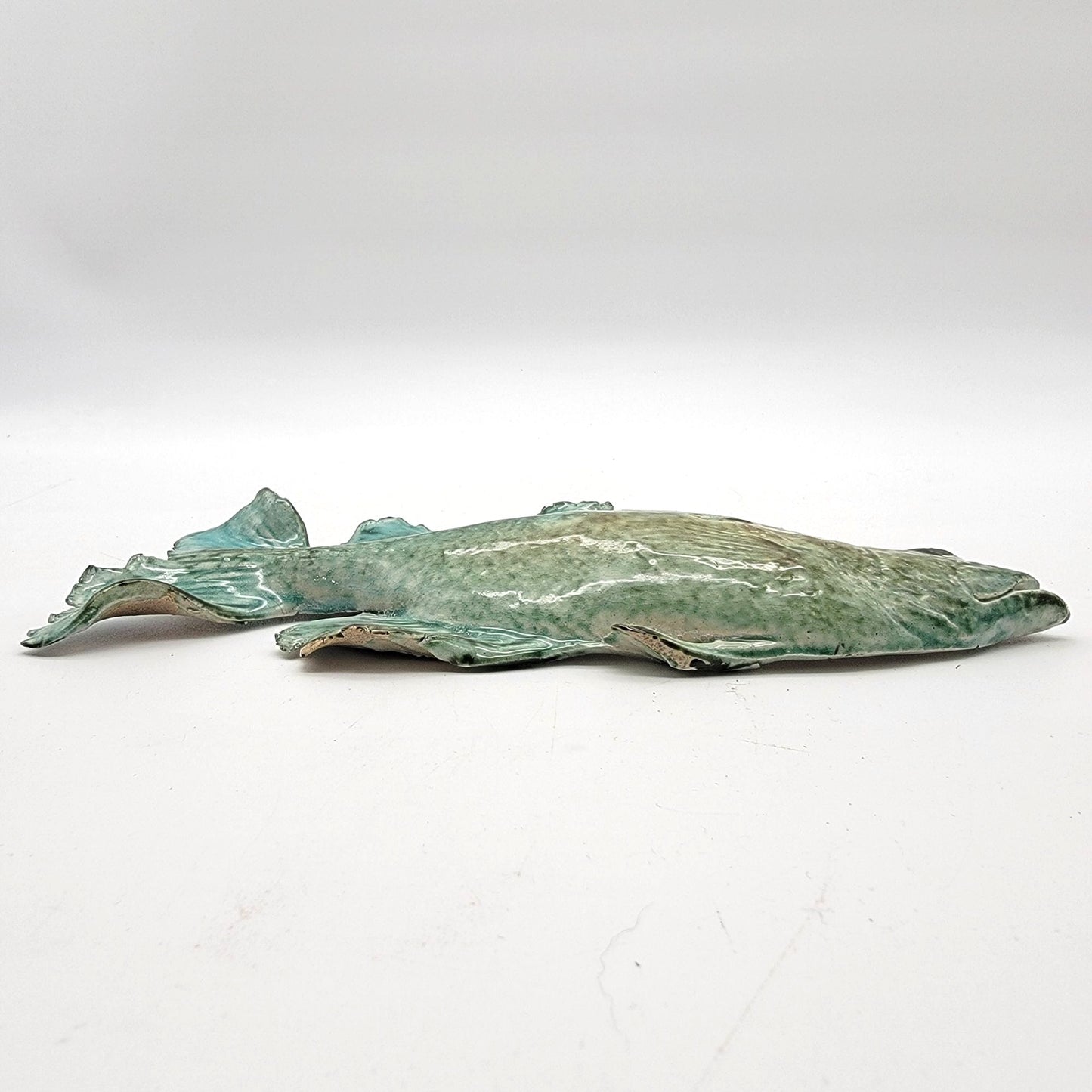 1990's Megan Morrissey Studio Raku Pottery Fish Wall Hanging Sculpture