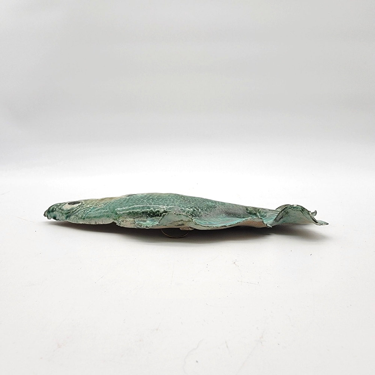 1990's Megan Morrissey Studio Raku Pottery Fish Wall Hanging Sculpture