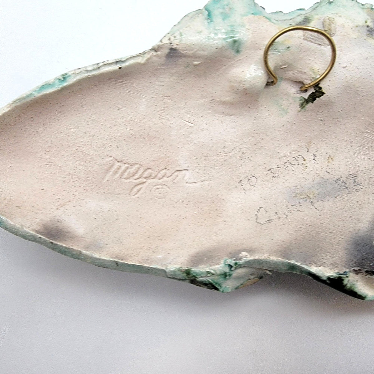 1990's Megan Morrissey Studio Raku Pottery Fish Wall Hanging Sculpture