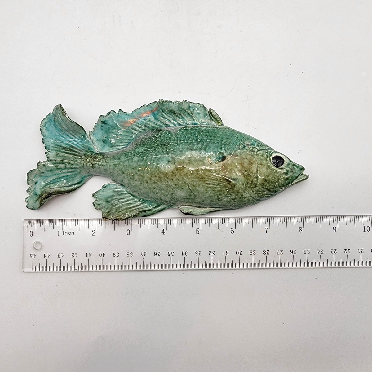 1990's Megan Morrissey Studio Raku Pottery Fish Wall Hanging Sculpture