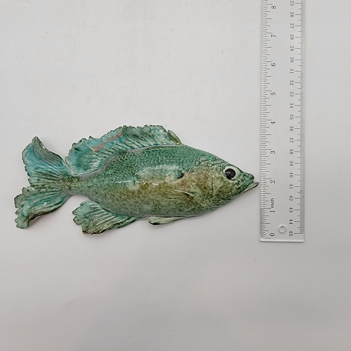 1990's Megan Morrissey Studio Raku Pottery Fish Wall Hanging Sculpture