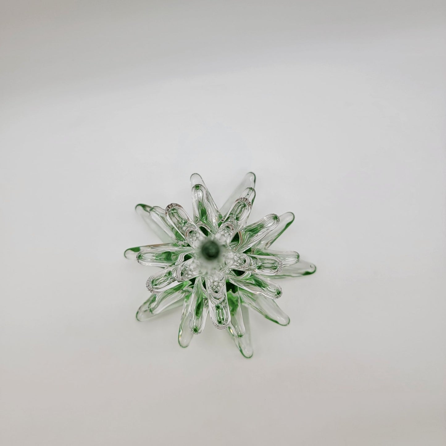 FM Konstglas Ronneby Christmas Tree Glass Sculpture Signed Green & Clear