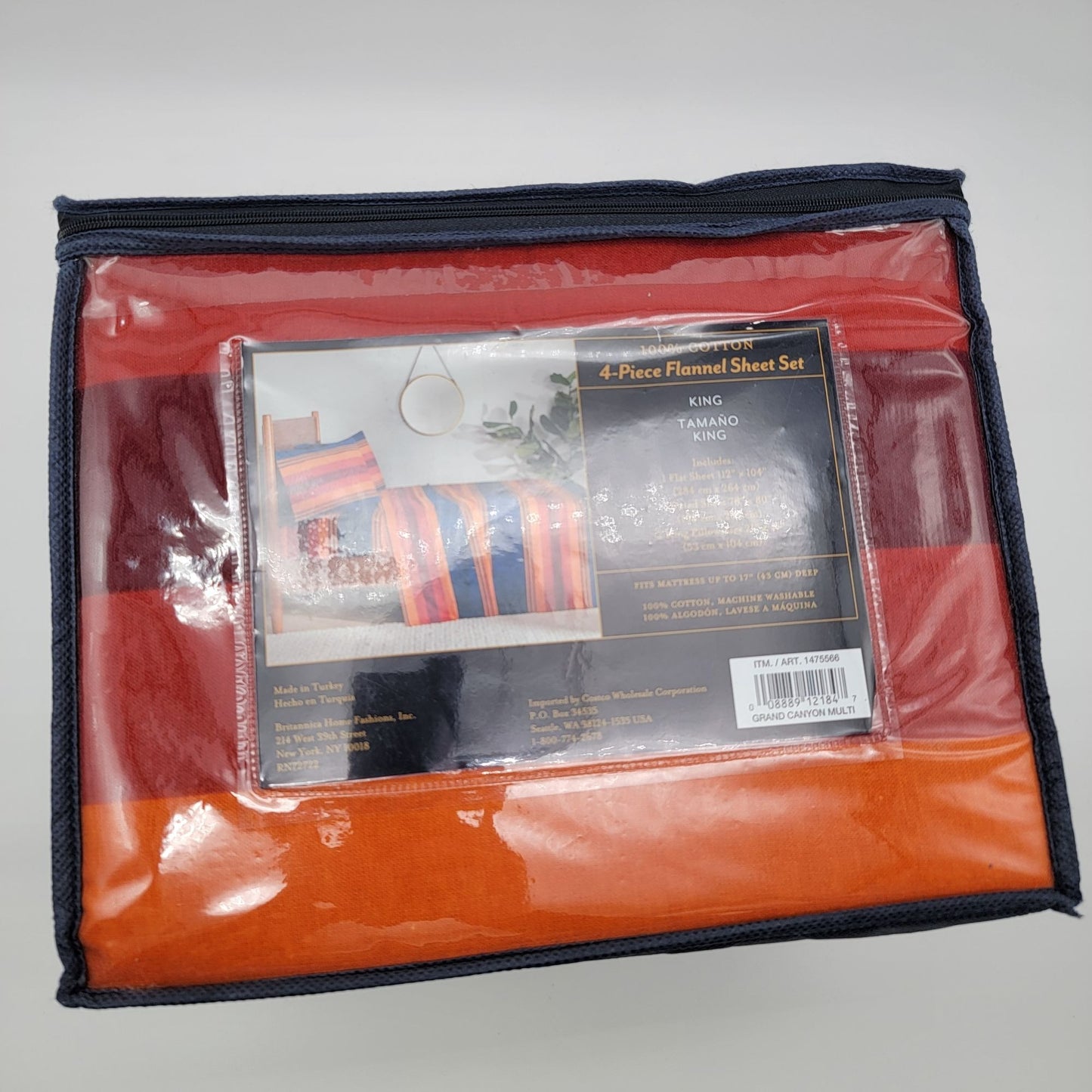 Pendleton 4-Piece King Flannel Sheet Set 100% Turkish Cotton NEW