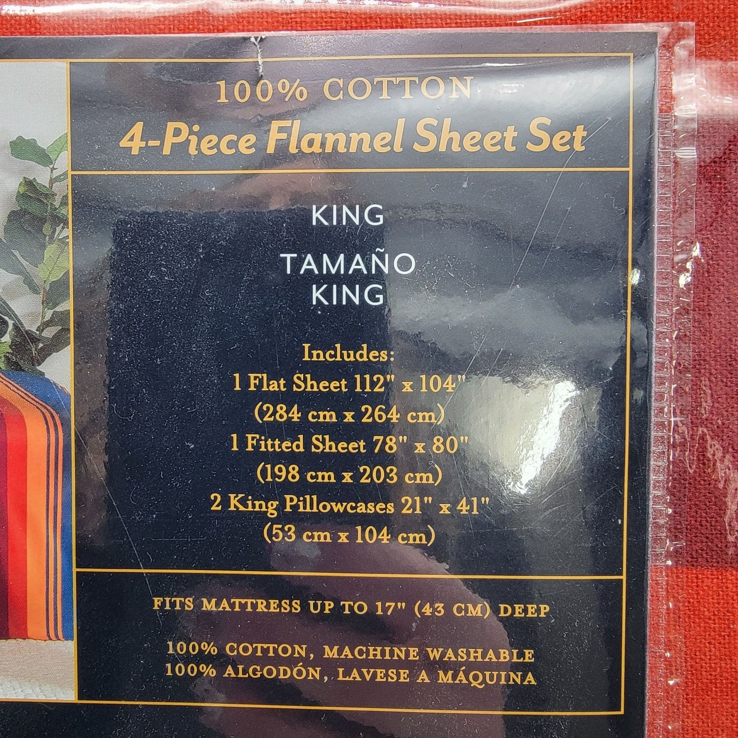 Pendleton 4-Piece King Flannel Sheet Set 100% Turkish Cotton NEW