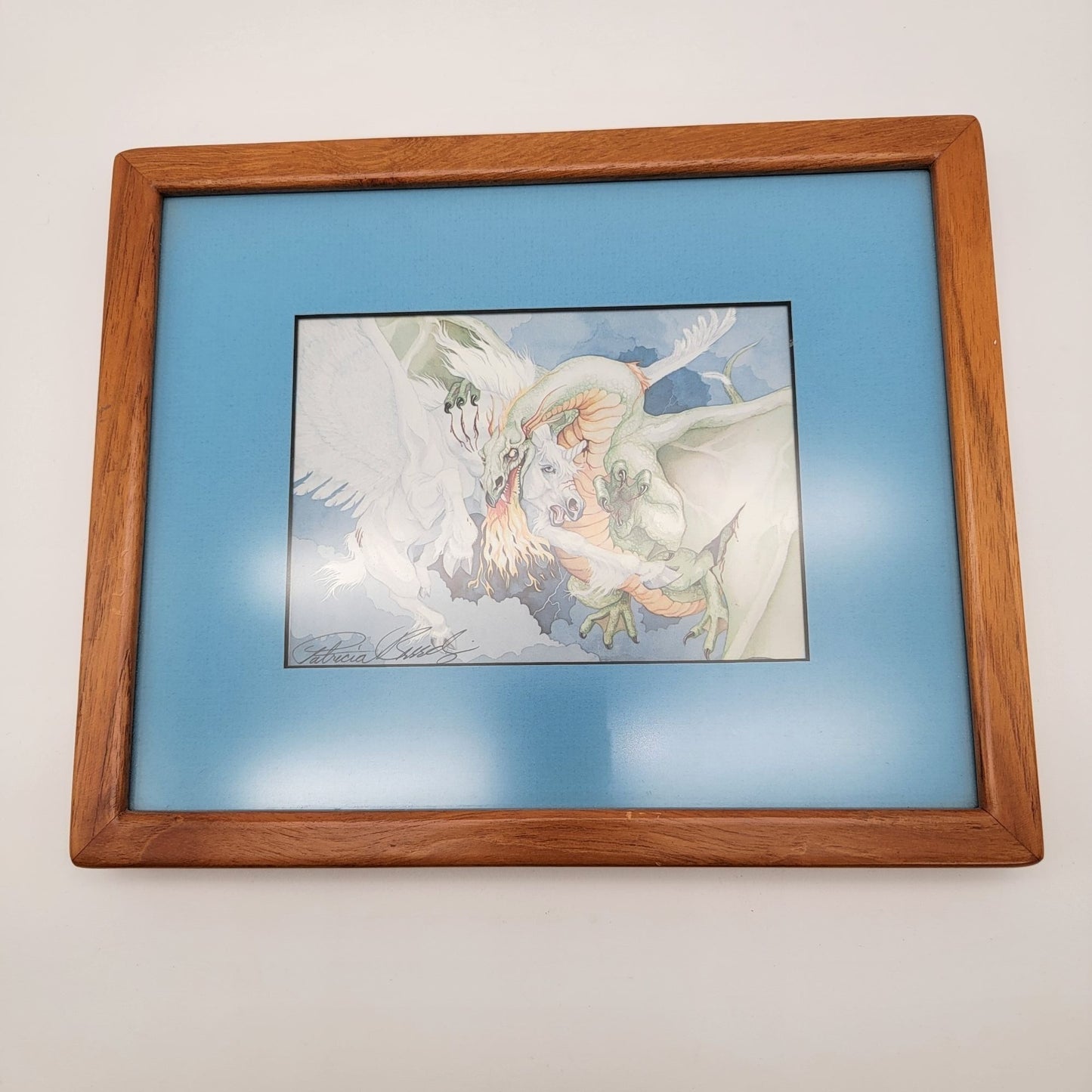 Signed P.D. Breeding "Into The Death" Fantasy Dragon Art Print Framed