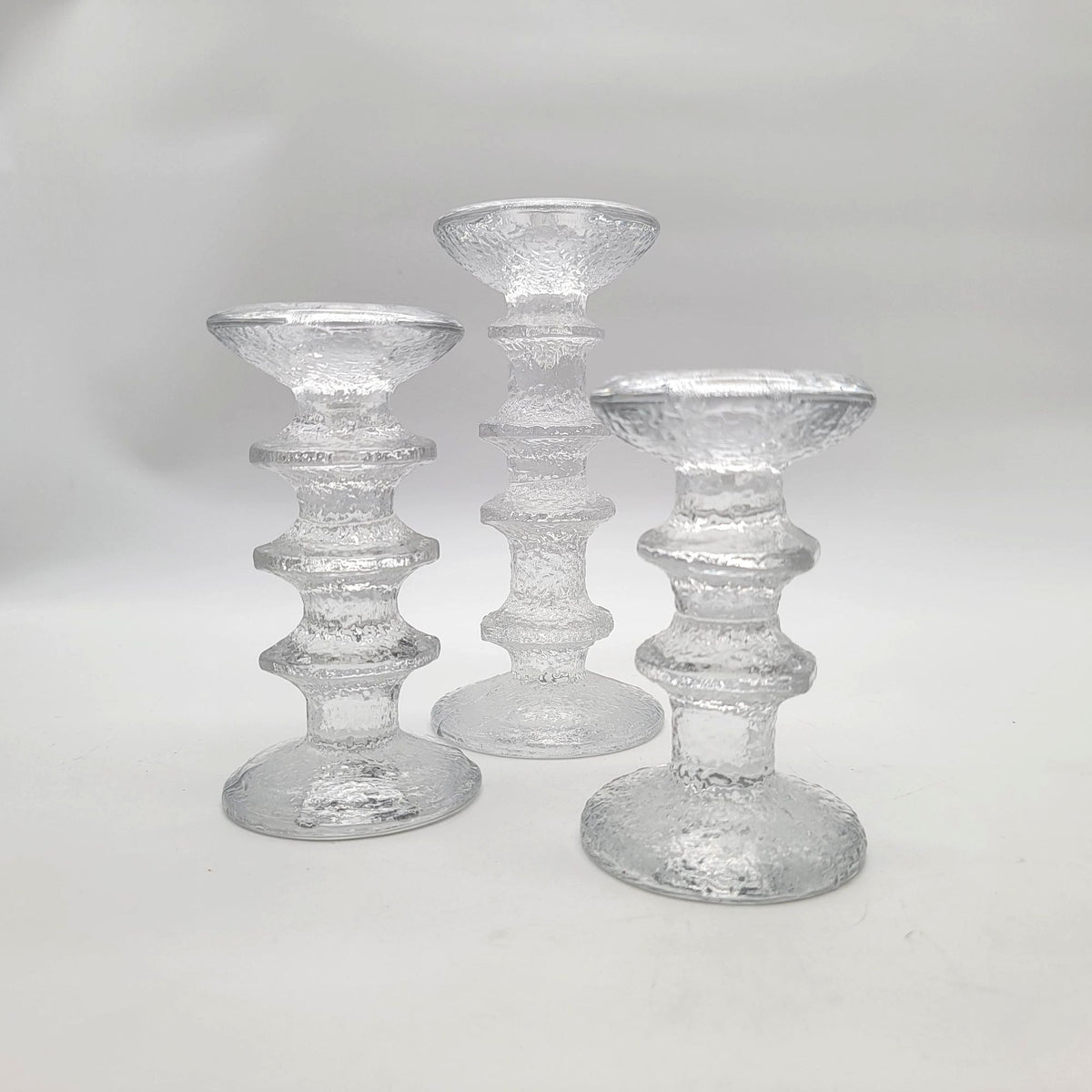 Vintage Timo Sarpaneva Iittala Festivo Candle Holders Set Of 3 Made in Finland