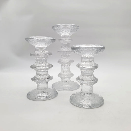 Vintage Timo Sarpaneva Iittala Festivo Candle Holders Set Of 3 Made in Finland