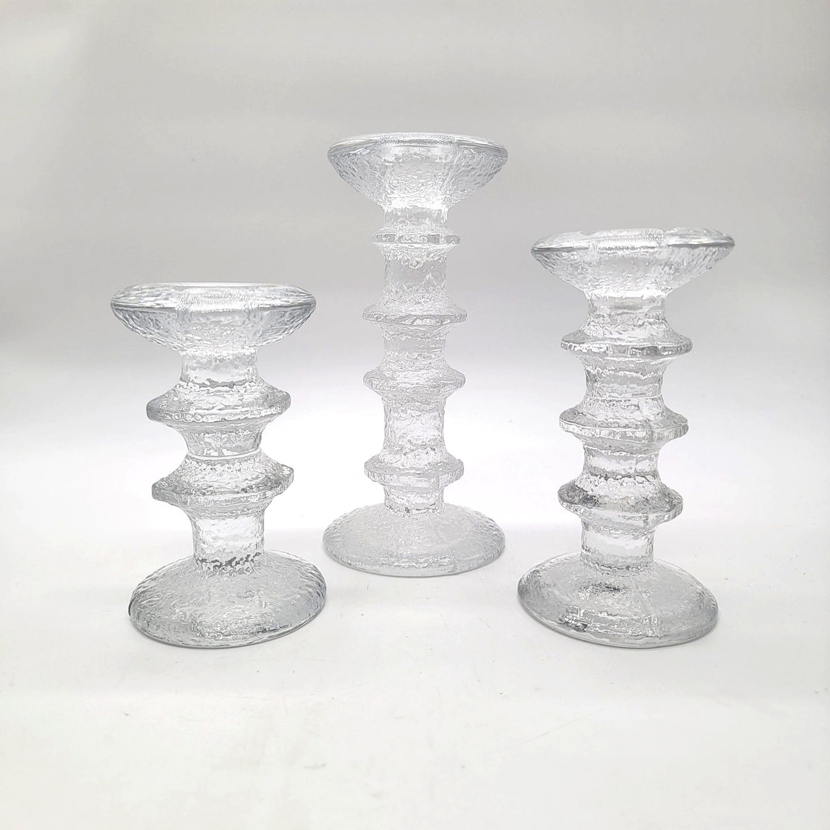 Vintage Timo Sarpaneva Iittala Festivo Candle Holders Set Of 3 Made in Finland