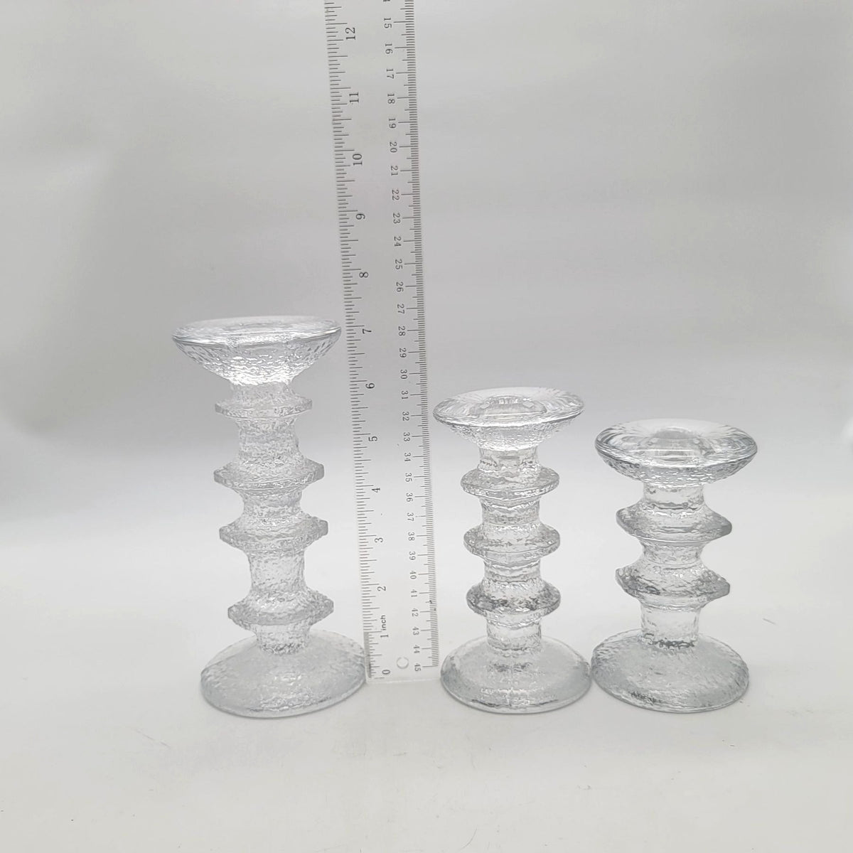 Vintage Timo Sarpaneva Iittala Festivo Candle Holders Set Of 3 Made in Finland