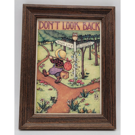 Vintage 1985 Marty Engelbreit Art Print "Dont Look Back"