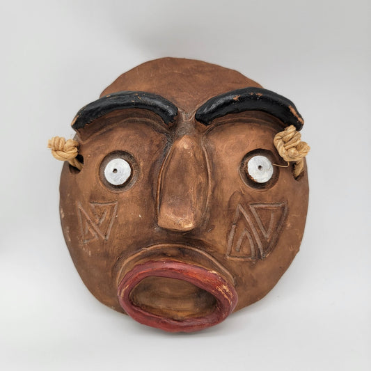 Vintage 1987 Terracotta Face Mask Wall Hanging