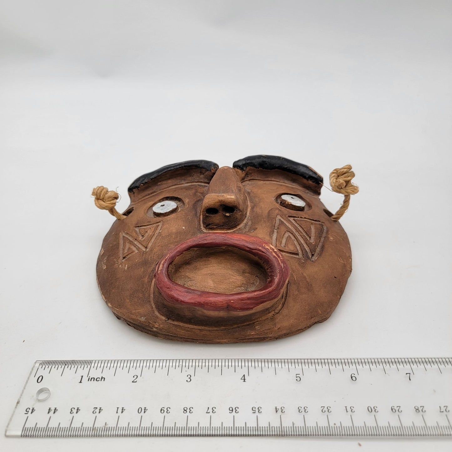 Vintage 1987 Terracotta Face Mask Wall Hanging