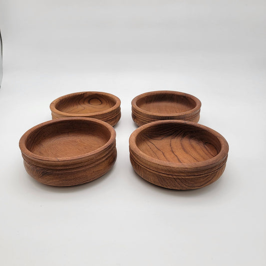 Set Of 4 Vintage Winsome Wood Genuine Teak Bowls