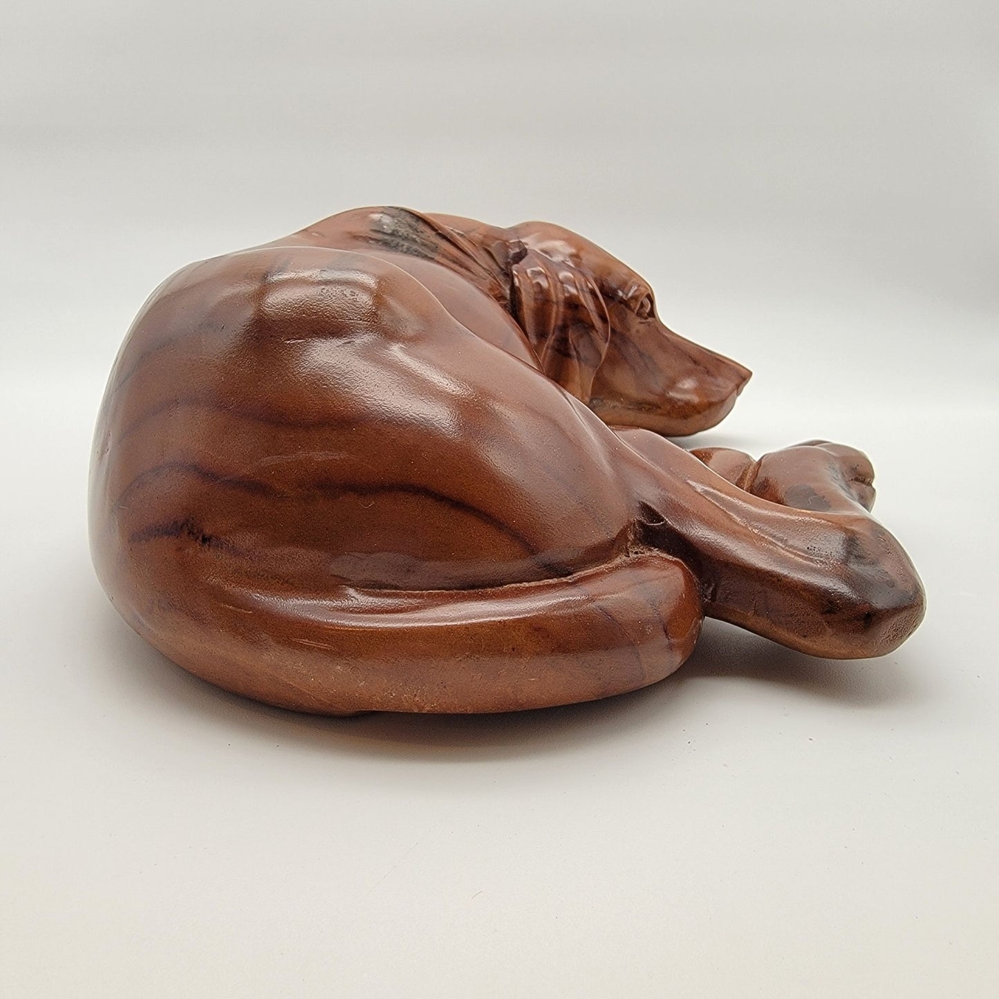 OOAK Large Hand-Carved Wood Hunting Hound Dog Sculpture