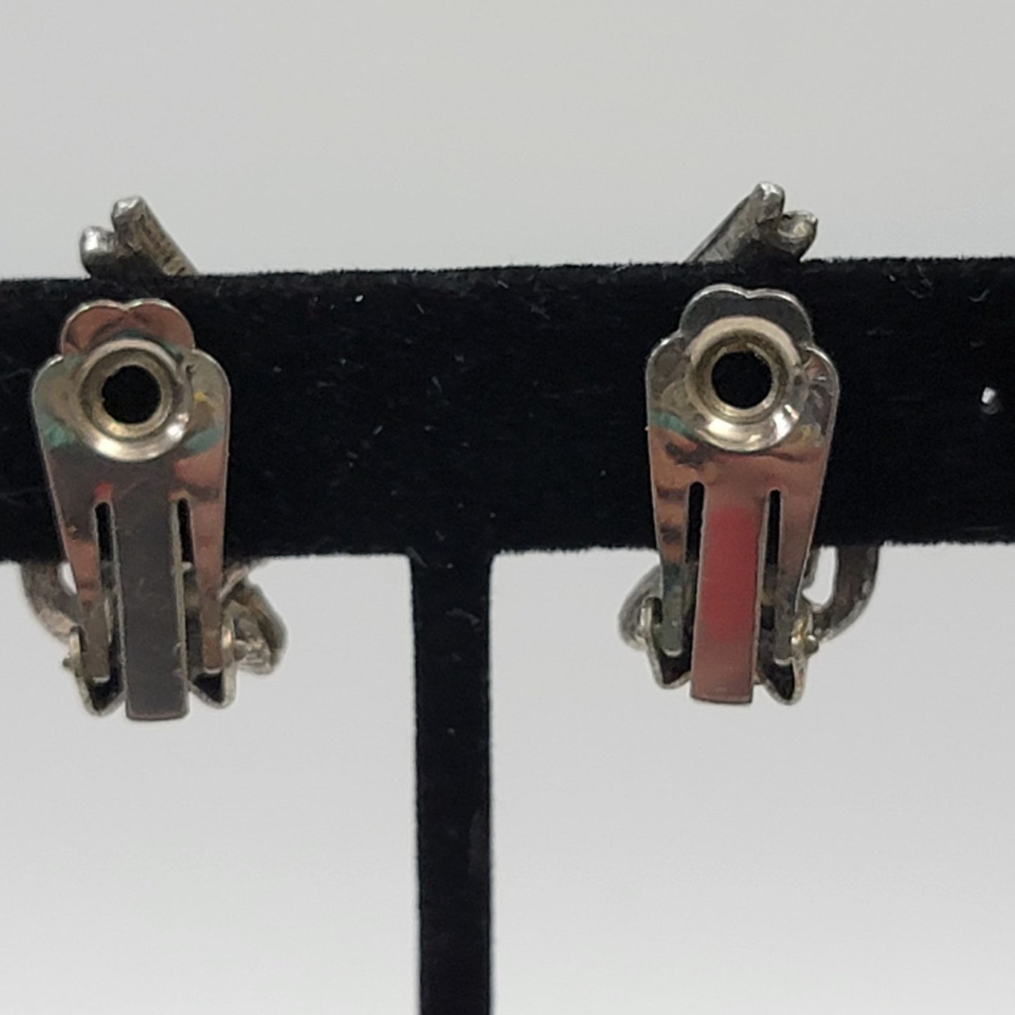 Vintage Turquoise Petit Point Clip-On Earrings