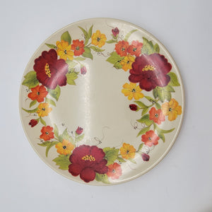 Set of 5 Laurie Gates  Laura Poppy Flower Melamine Plates
