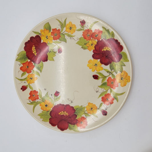 Set of 5 Laurie Gates  Laura Poppy Flower Melamine Plates