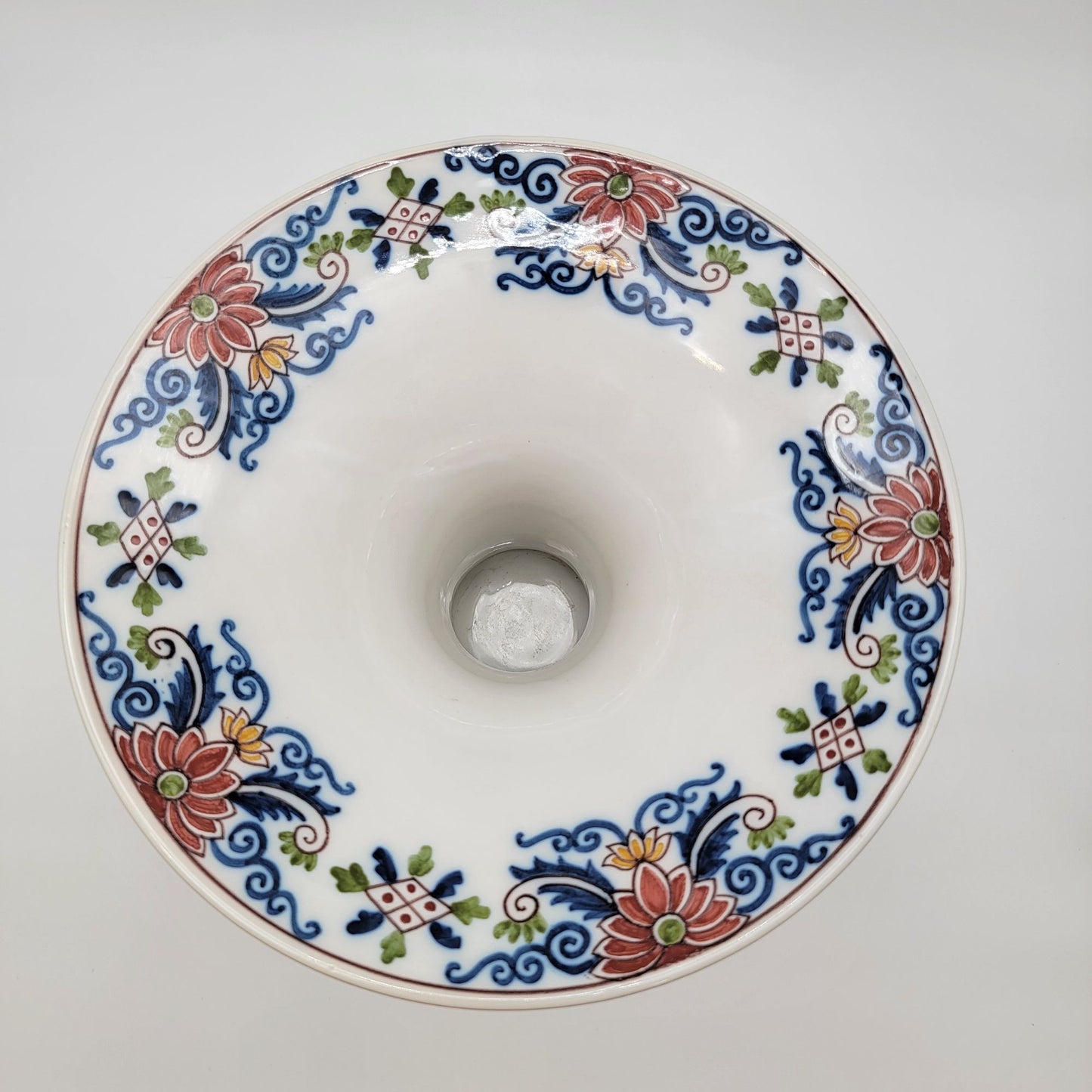 Antique Dutch Royal Tichelaar Makkum Porcelain Pedestal Vase