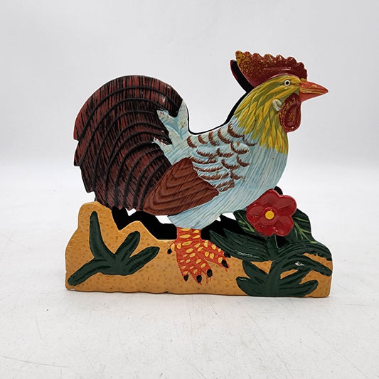 Colorful Vintage Rooster Napkin Holder