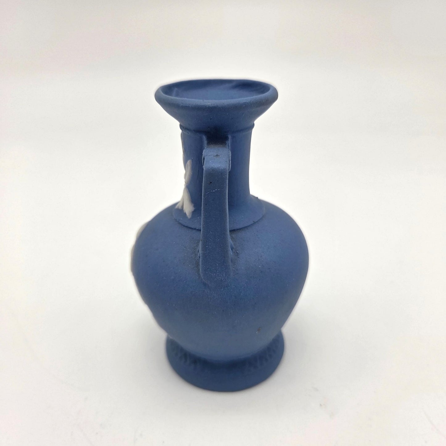 Vintage Blue Jasperware Miniature Bud Vase Hellenic Maiden