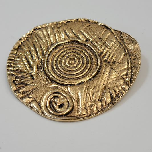 Vintage 1977 Jean David Modernist Judaica Spiral Brooch Pendant