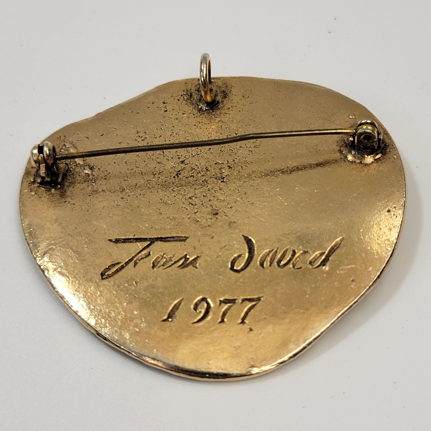 Vintage 1977 Jean David Modernist Judaica Spiral Brooch Pendant