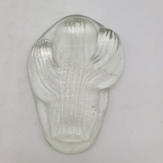 Clear Glass Cactus Paperweight