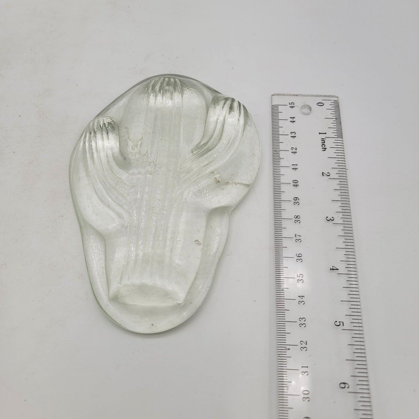 Clear Glass Cactus Paperweight