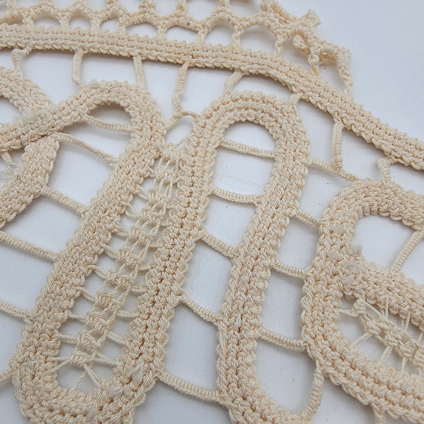 Vintage Lace Filet Crocheted Fish Doily