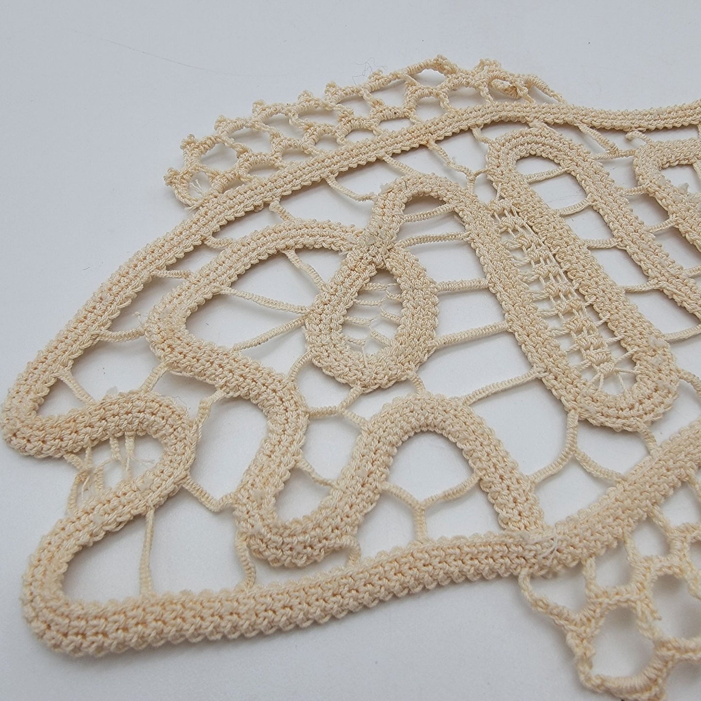 Vintage Lace Filet Crocheted Fish Doily