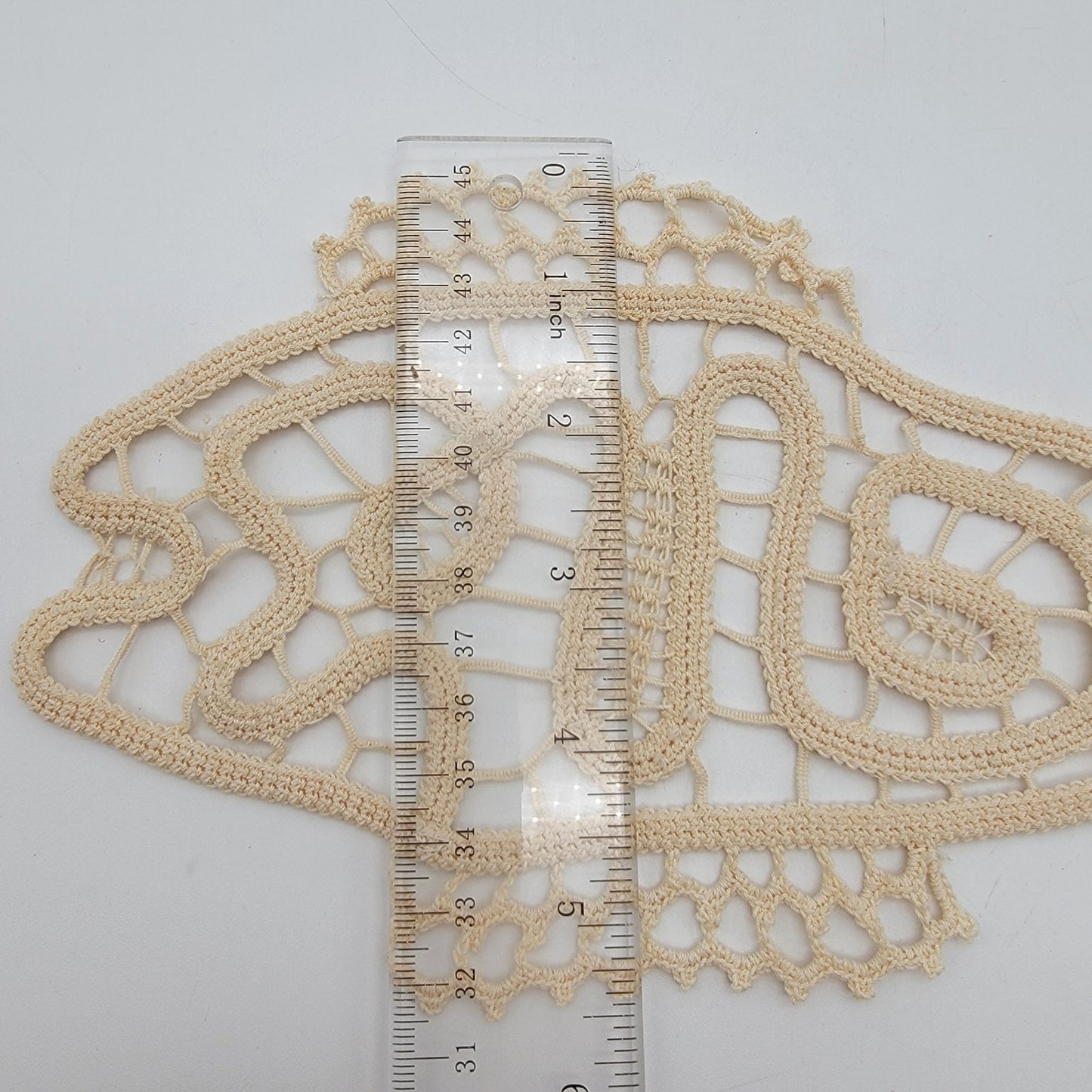 Vintage Lace Filet Crocheted Fish Doily