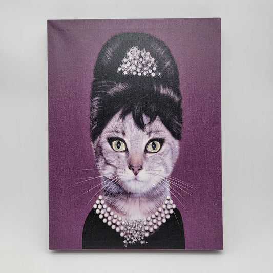 Pets Rock Breakfast at Tiffany "Breakfast Gurl" Audrey Hepburn Cat Canvas Wall Art
