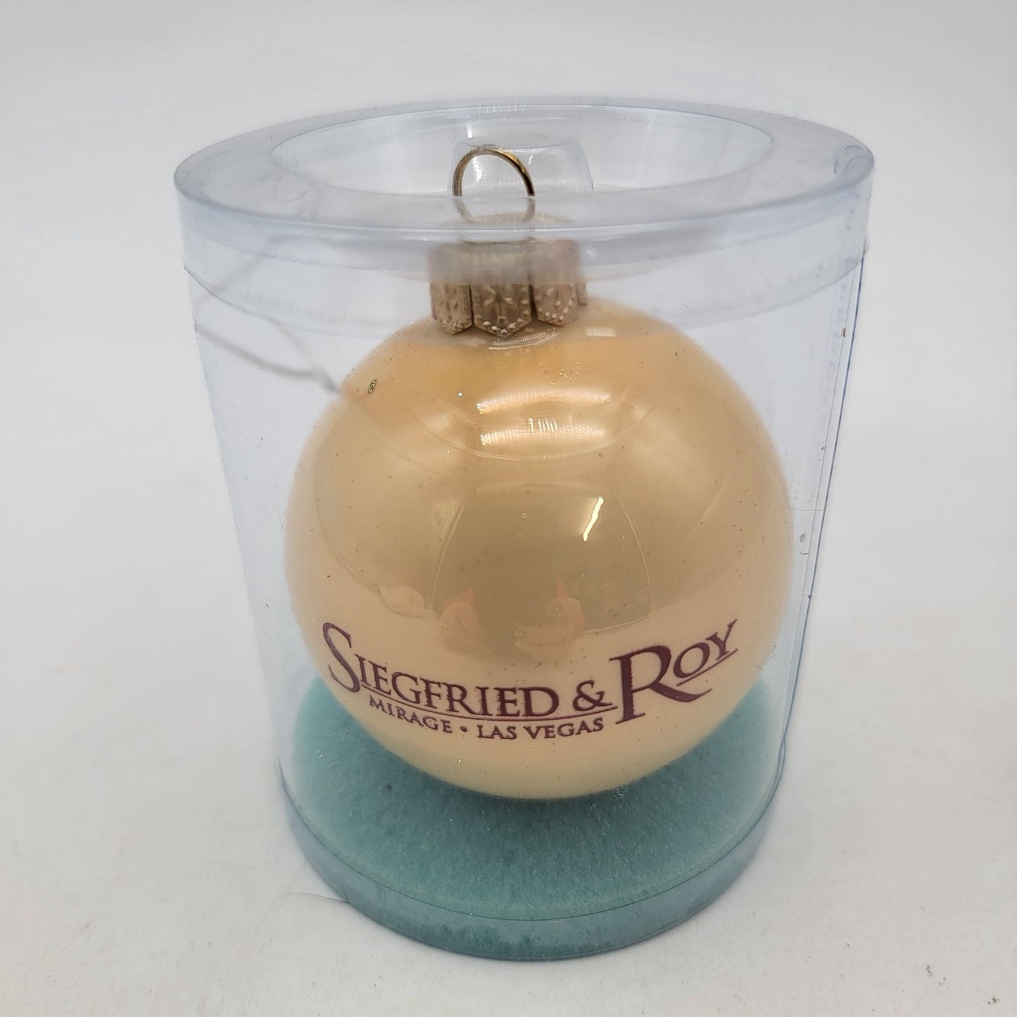 Siegfried & Roy Mirage Las Vegas Glass Ornament "Seasons Greetings"