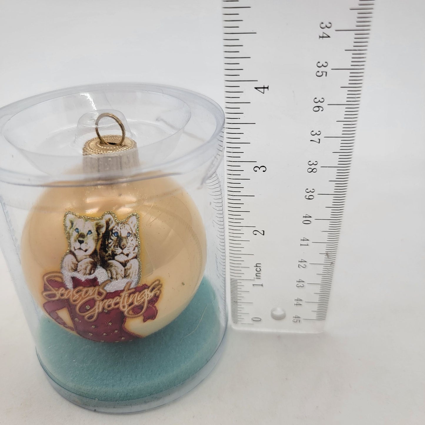 Siegfried & Roy Mirage Las Vegas Glass Ornament "Seasons Greetings"
