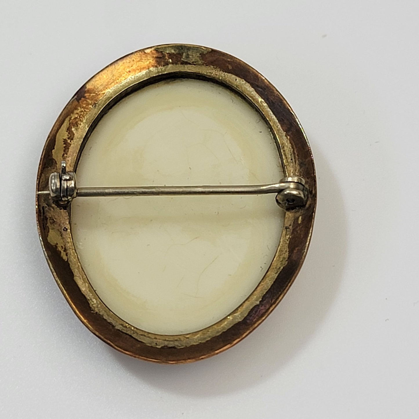 Antique 1910s Carved Shell Cameo Brooch