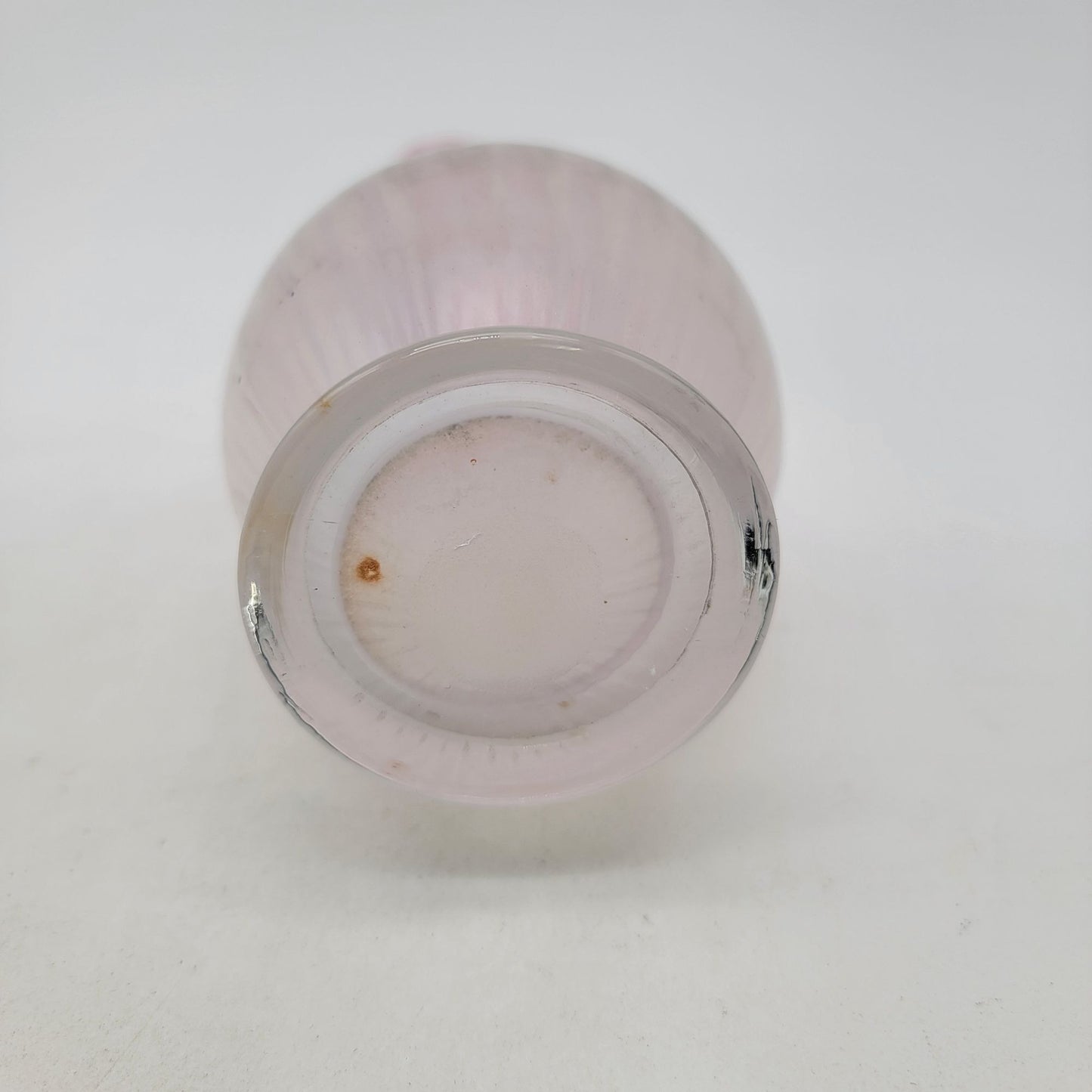 Victorian Ruffled Ombre Pink Art Glass Vase