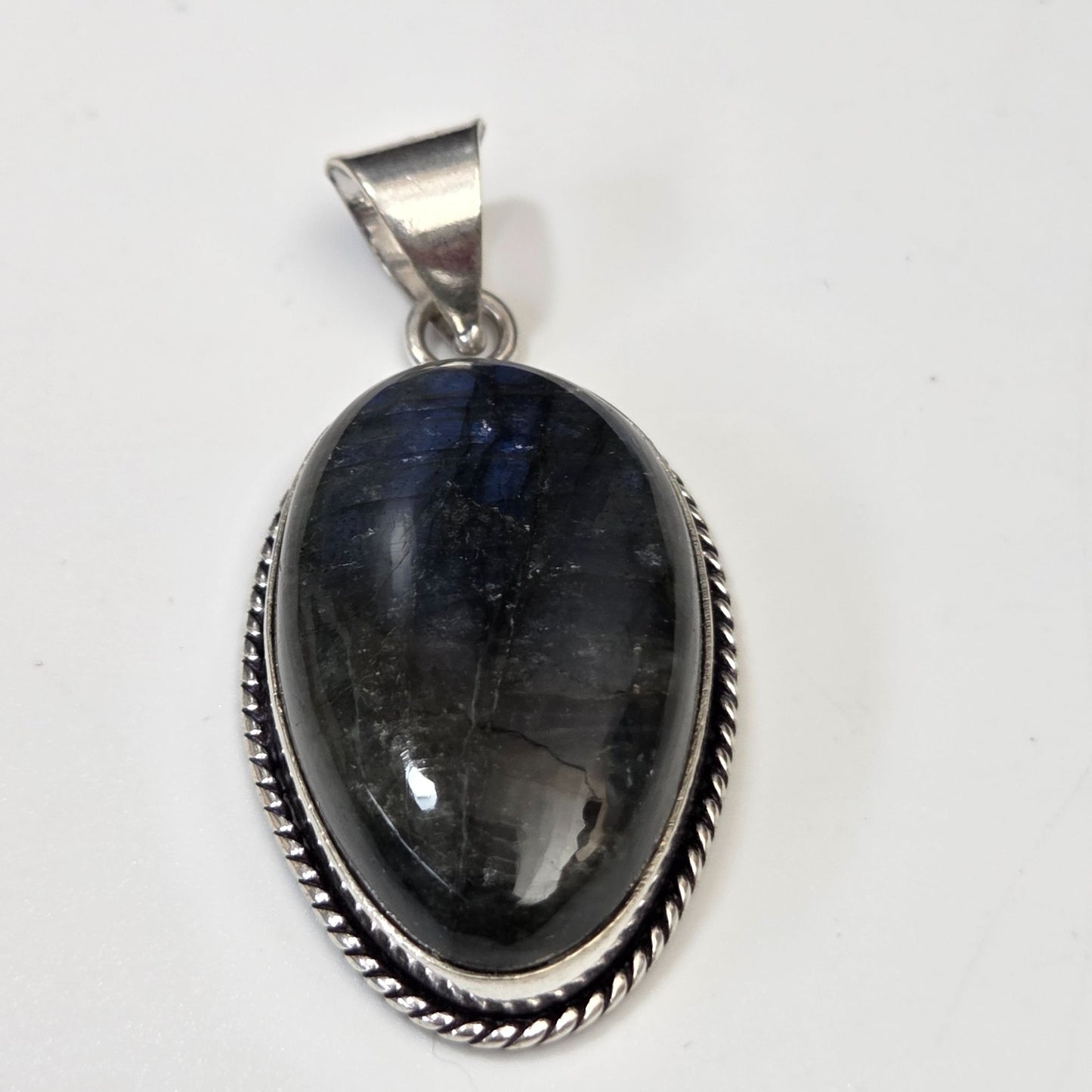 Artisan Labradorite Gemstone Oval Pendant