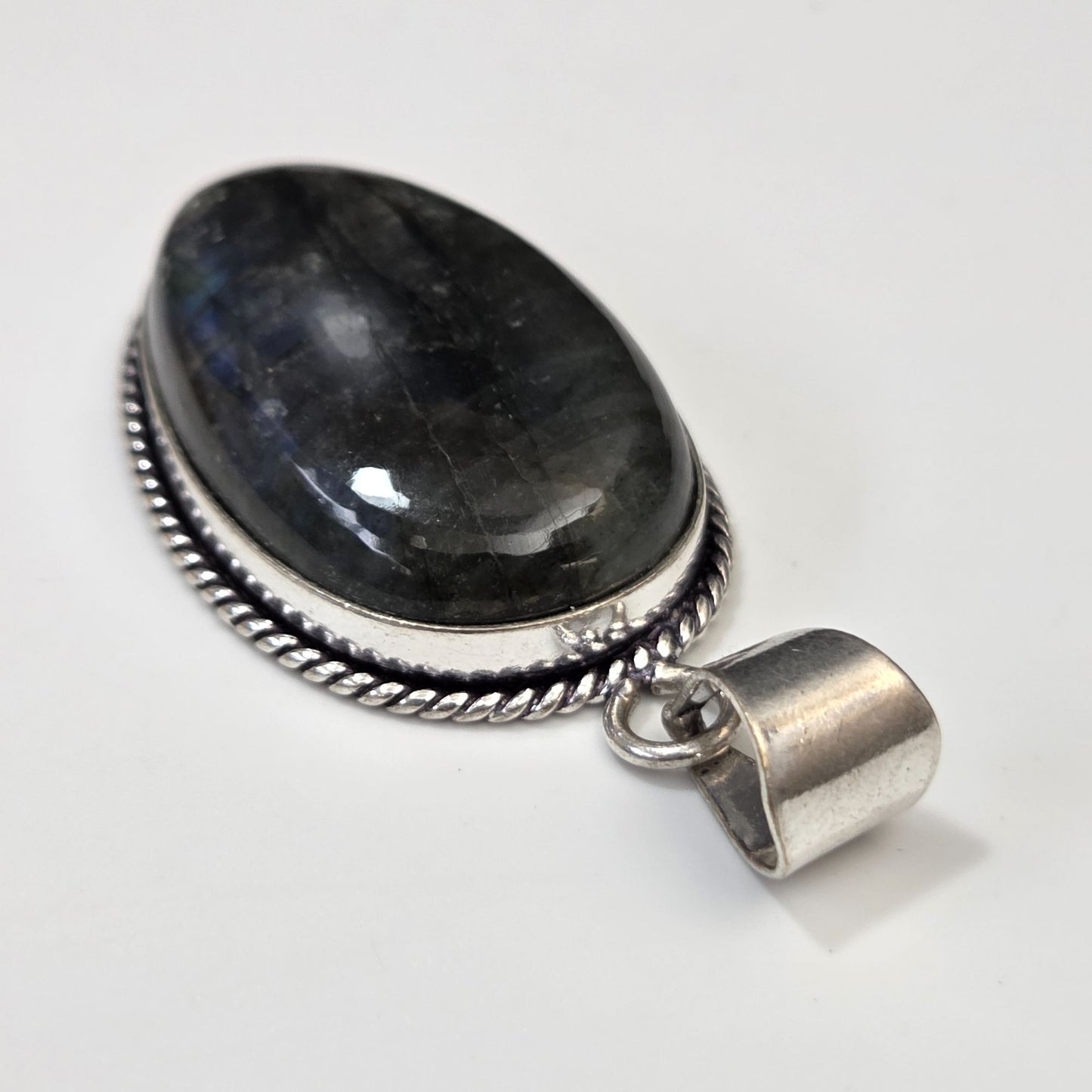 Artisan Labradorite Gemstone Oval Pendant