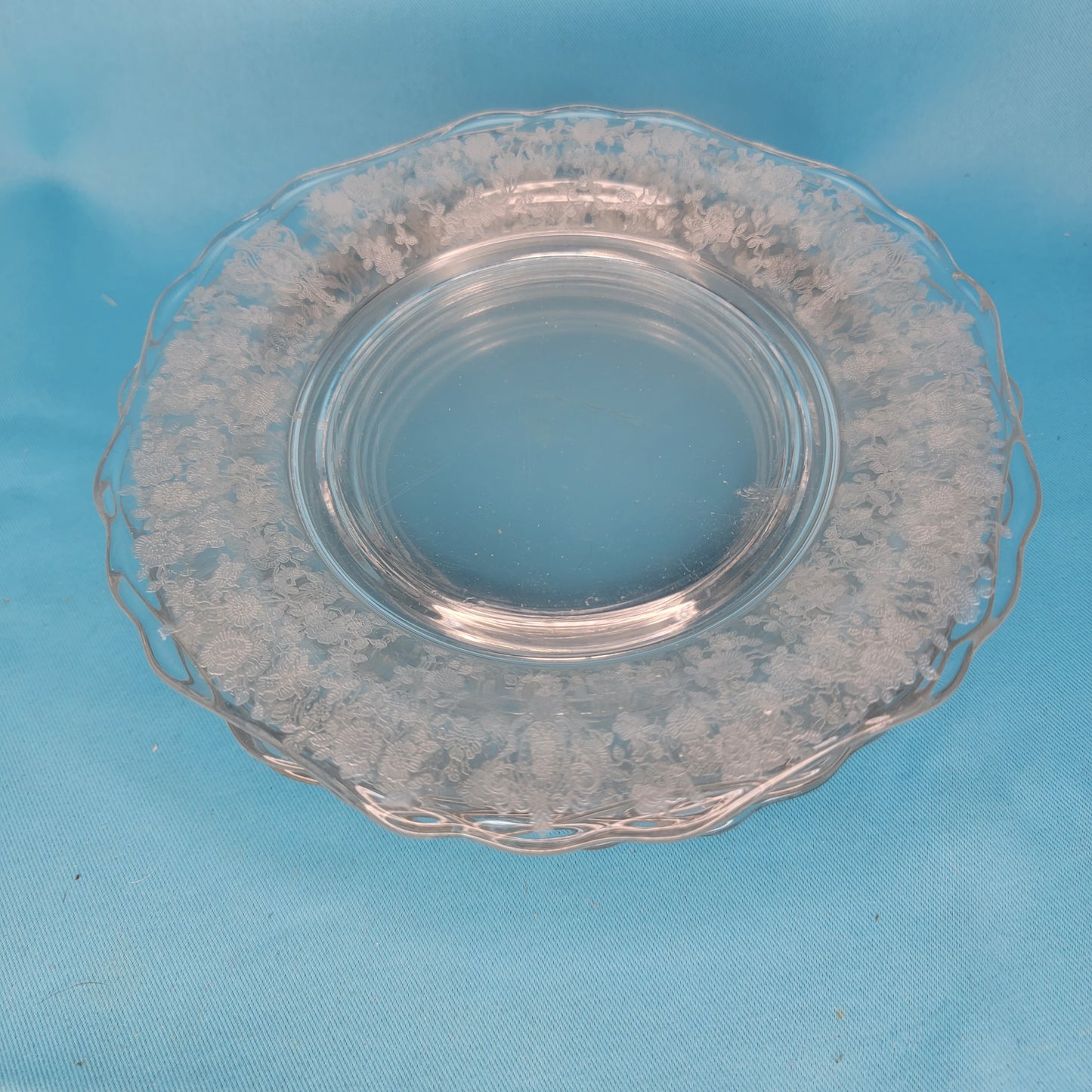 Vintage Cambridge Rose Point Salad Plates Set Of 4