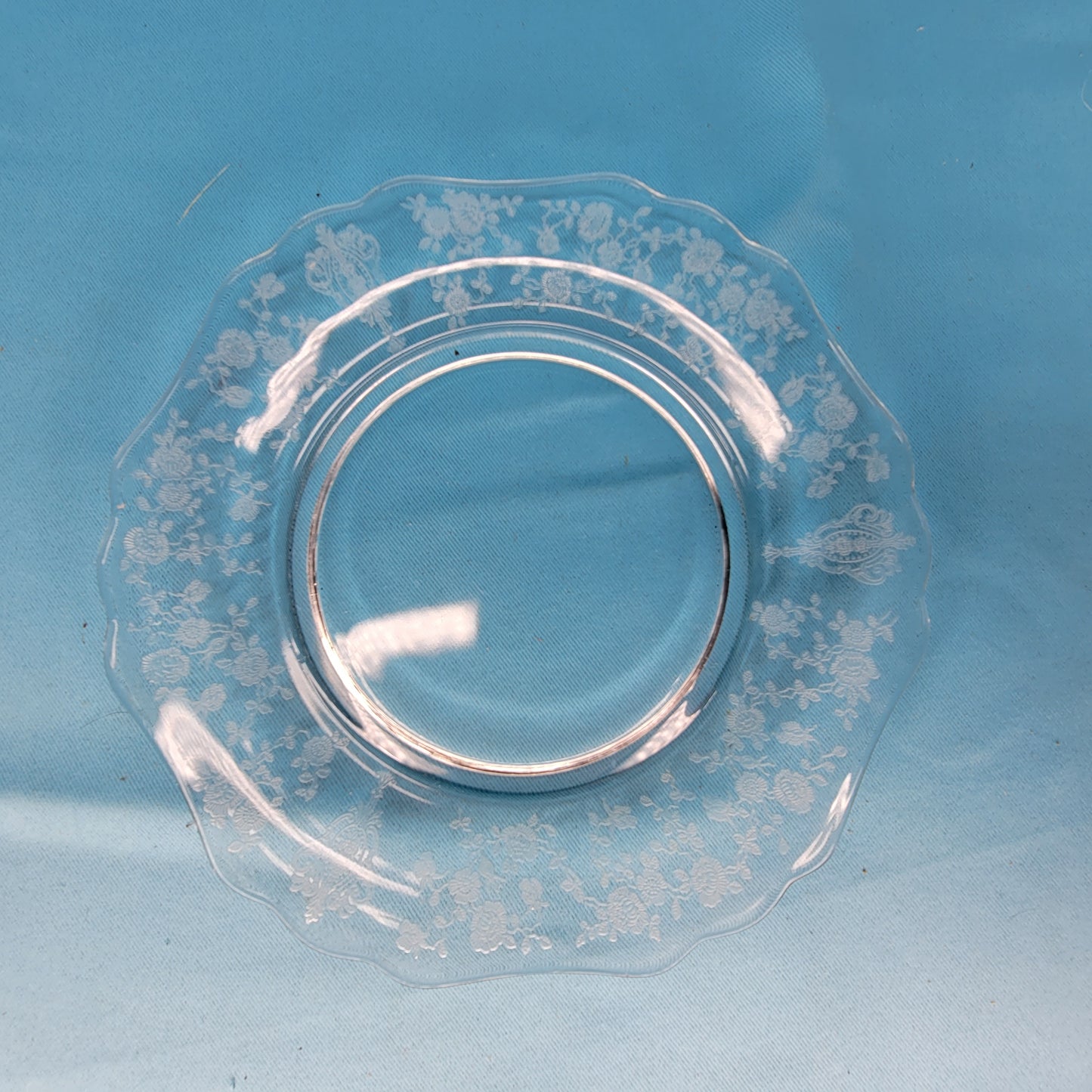 Vintage Cambridge Rose Point Salad Plates Set Of 4
