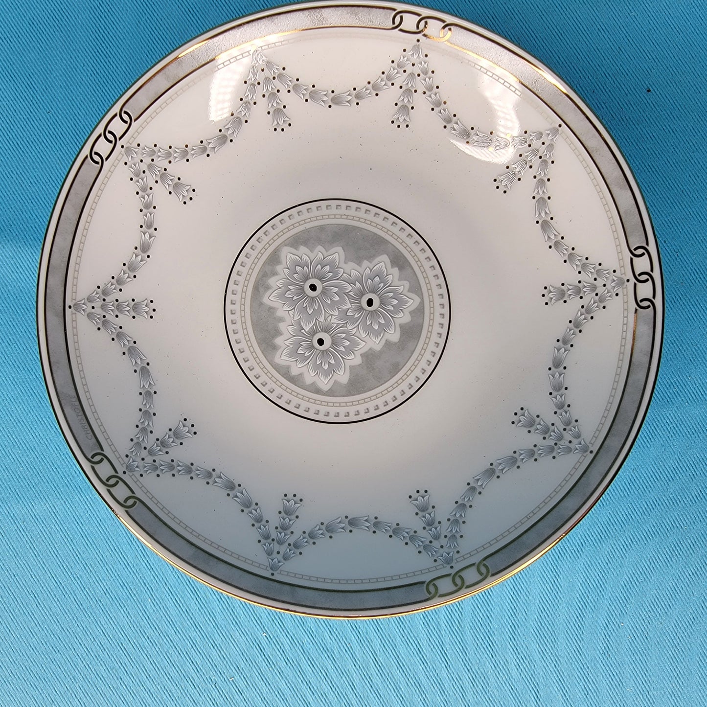 Cristofle Porcelaine Plate Alliance Gris Marquise WENDY